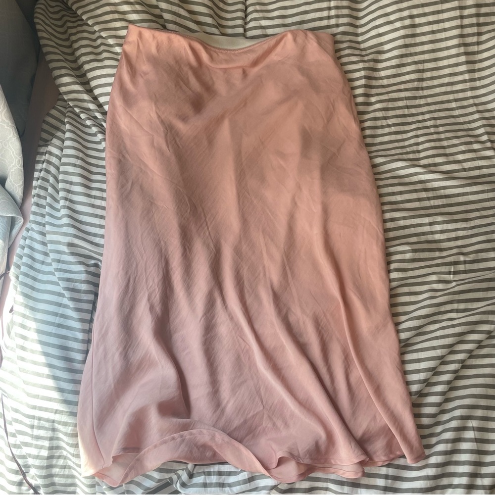 Pink Midi Slip Skirt